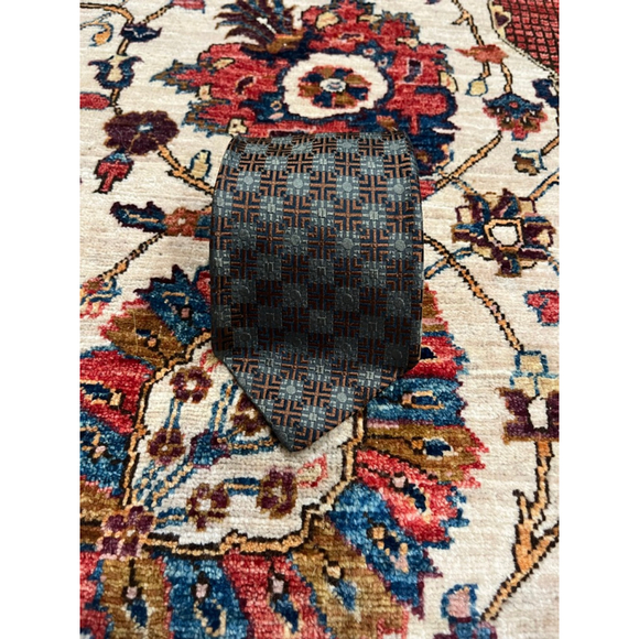 Men’s Ermenegildo Zegna Geometric Pure Silk Luxury Necktie - Picture 1 of 5